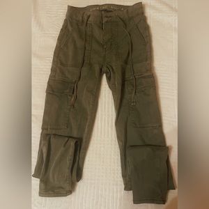 American Eagle Slim Fitting Olive Green Cargo Style Jeans